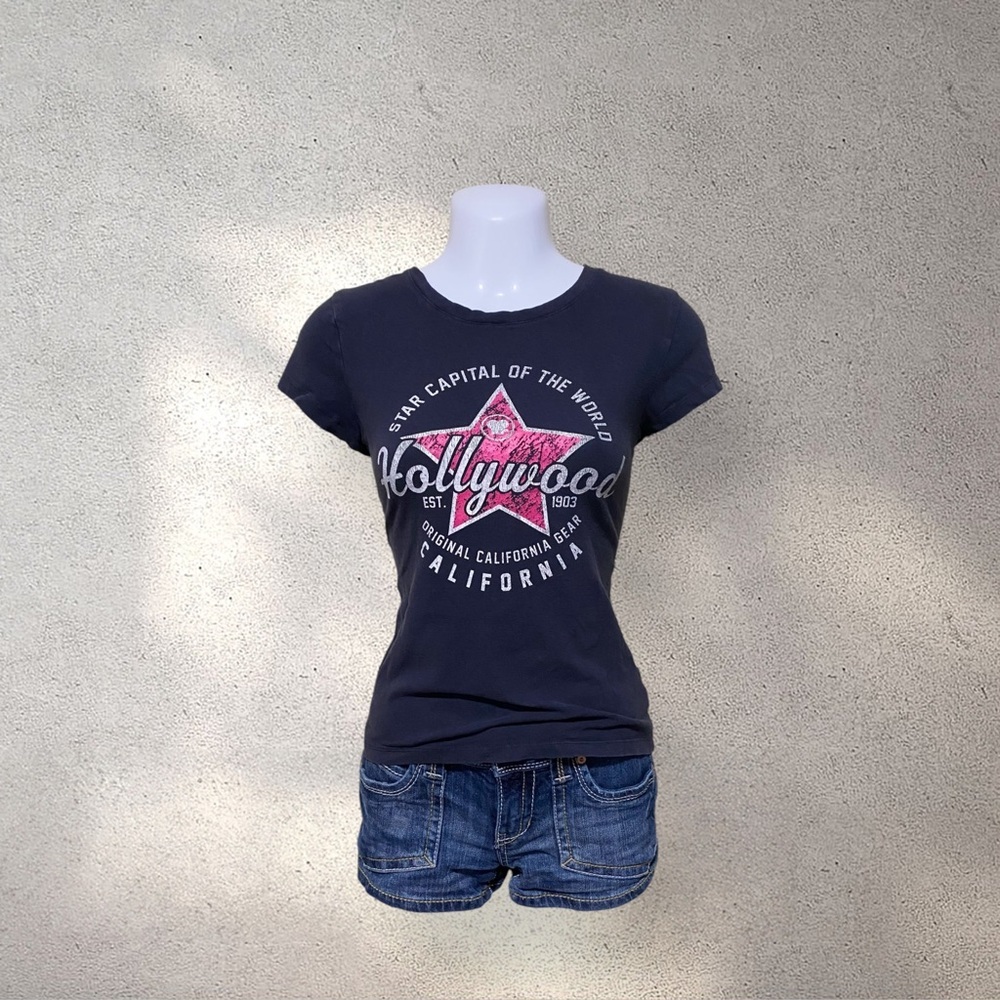 !! DO NOT BUY !! Dream USA "Hollywood" Black & Pink Tee